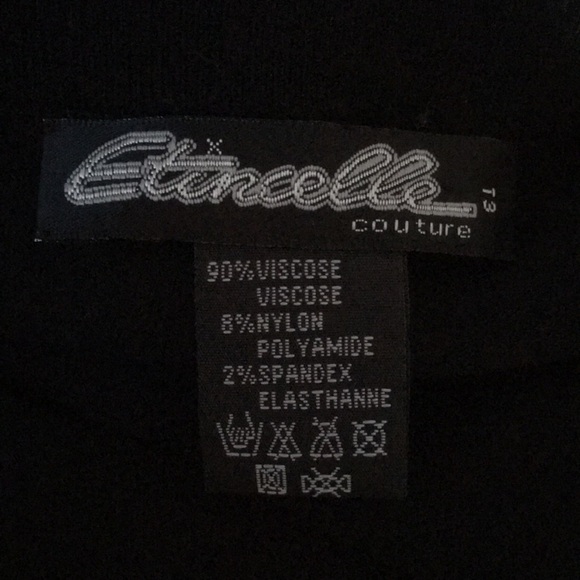 Etincelle Couture Black Knit Skirt w Studs and Slit Cutouts Vintage - Picture 5 of 5